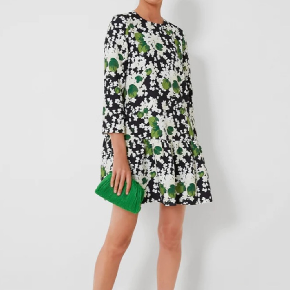 Tuckernuck Black and Green Floral Mini Dress